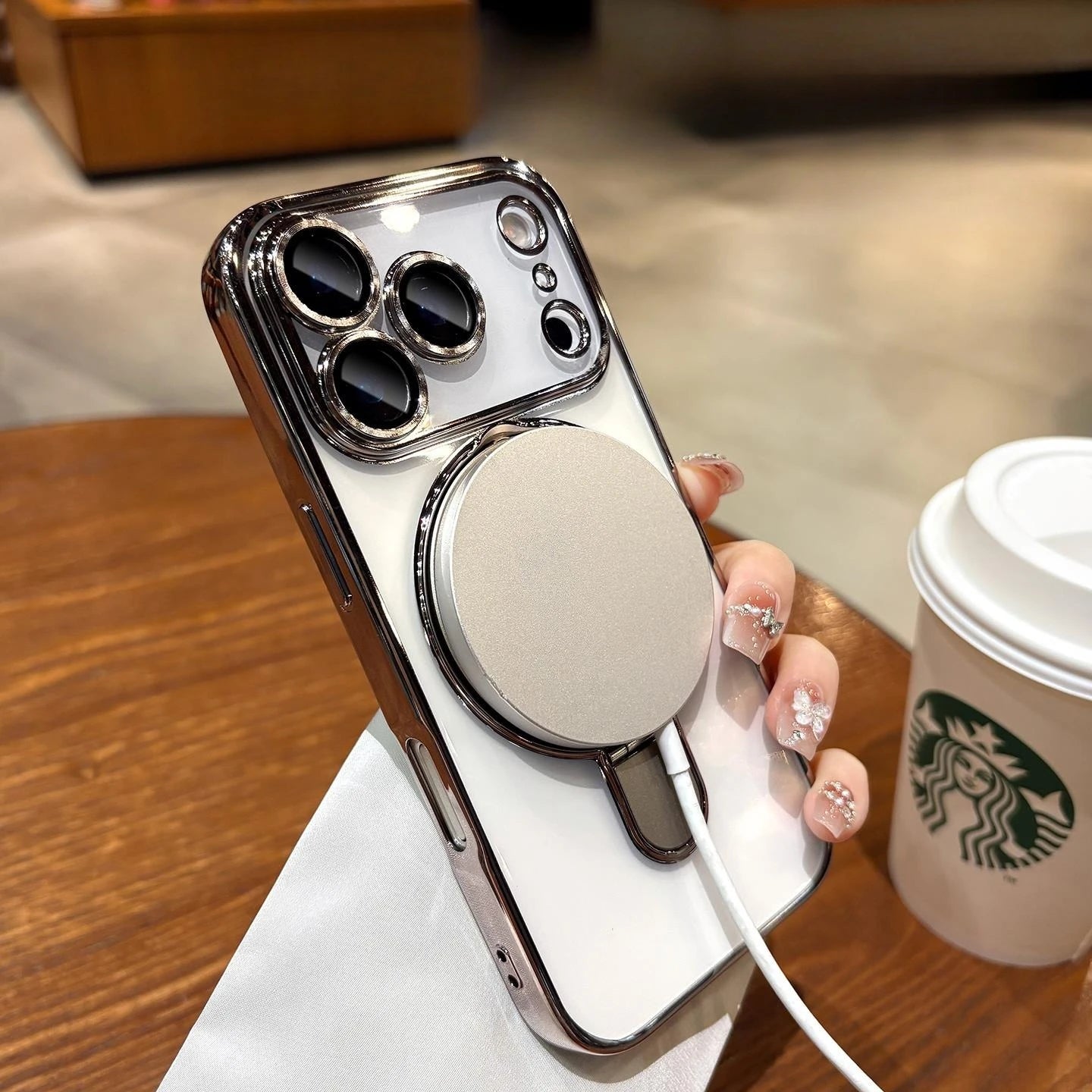 Luxury Plating MagSafe Magnetic Bracket Case - sky-case