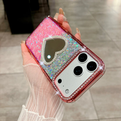 Luxury Diamond Heart Mirror Case - sky-case