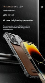 Luxury leather iPhone Case with Frameless Magnetic Cover - sky-case