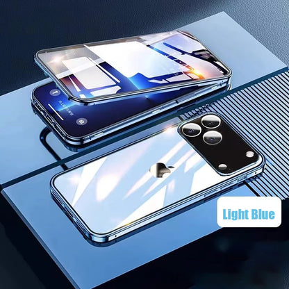 360° Full Protection Metal Magnetic Double-Sided Glass Case