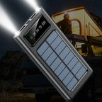 Xiaomi Solar Power Bank 200000mAh Built-in Cables Solar Charger 2 External USB Ports with LED Light Ultra Fast Charger Powerbank - sky-case