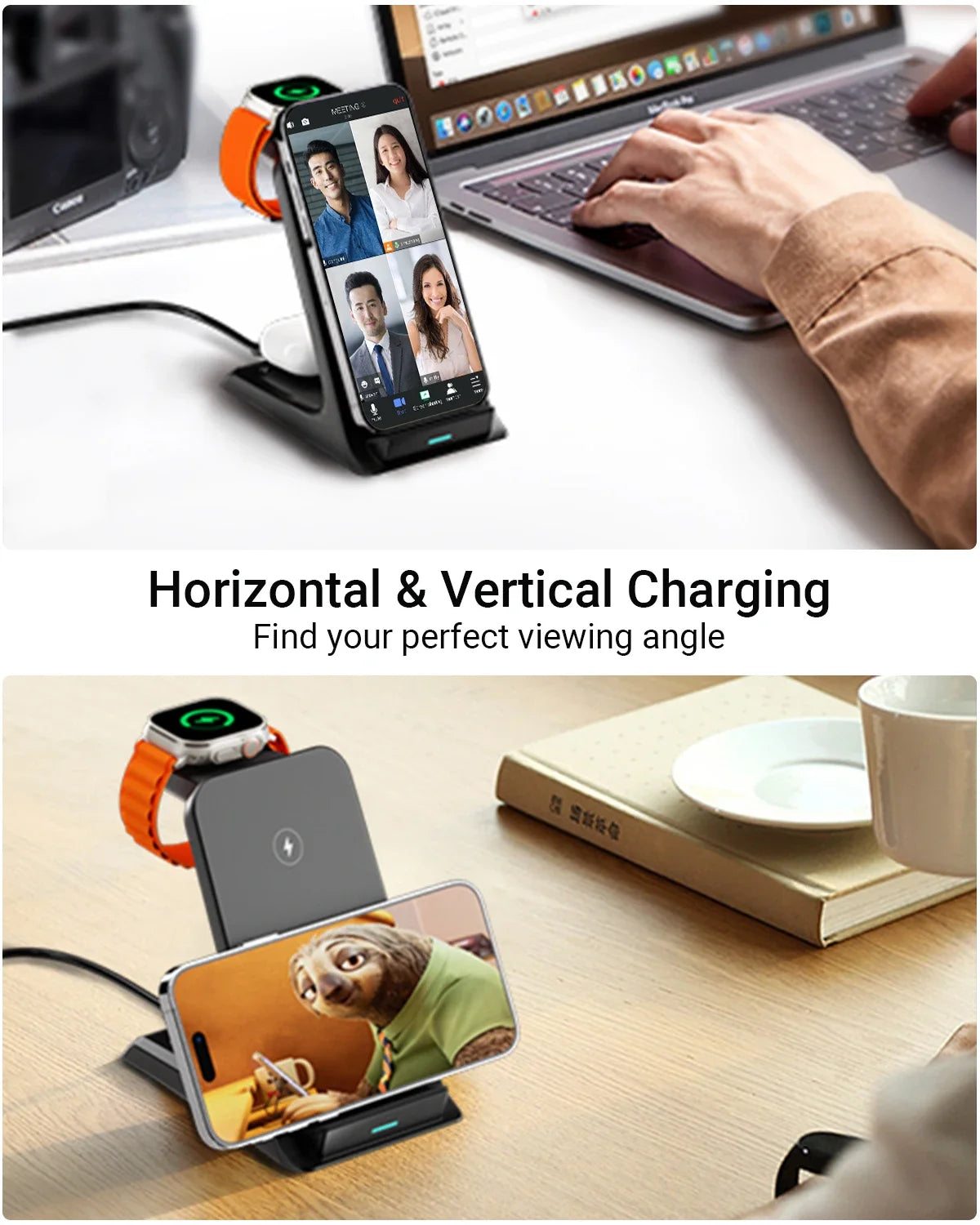 3-in-1 Charging Stand – Wireless Dock for Apple Devices - sky-case