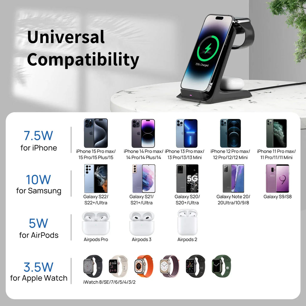3-in-1 Charging Stand – Wireless Dock for Apple Devices - sky-case