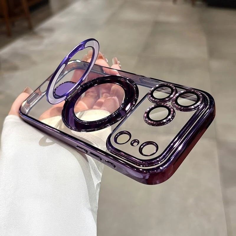 Luxury Plating MagSafe Magnetic Bracket Case - sky-case