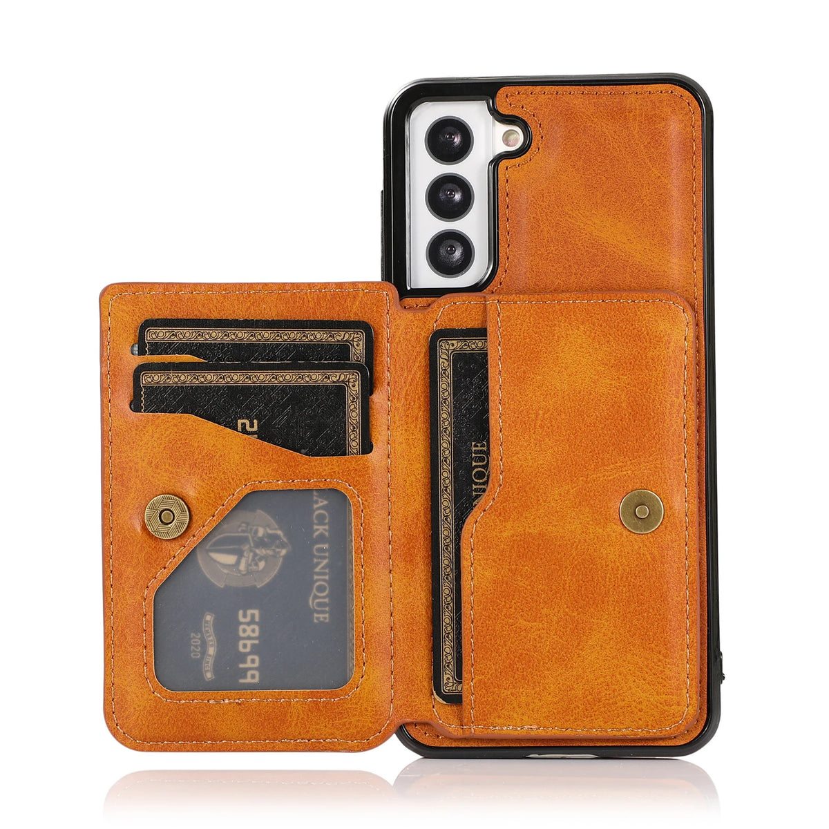 Leather Wallet Case for Samsung Galaxy S23 Ultra S21 S20 Plus S20 Card Slot Wallet Cover - sky-case