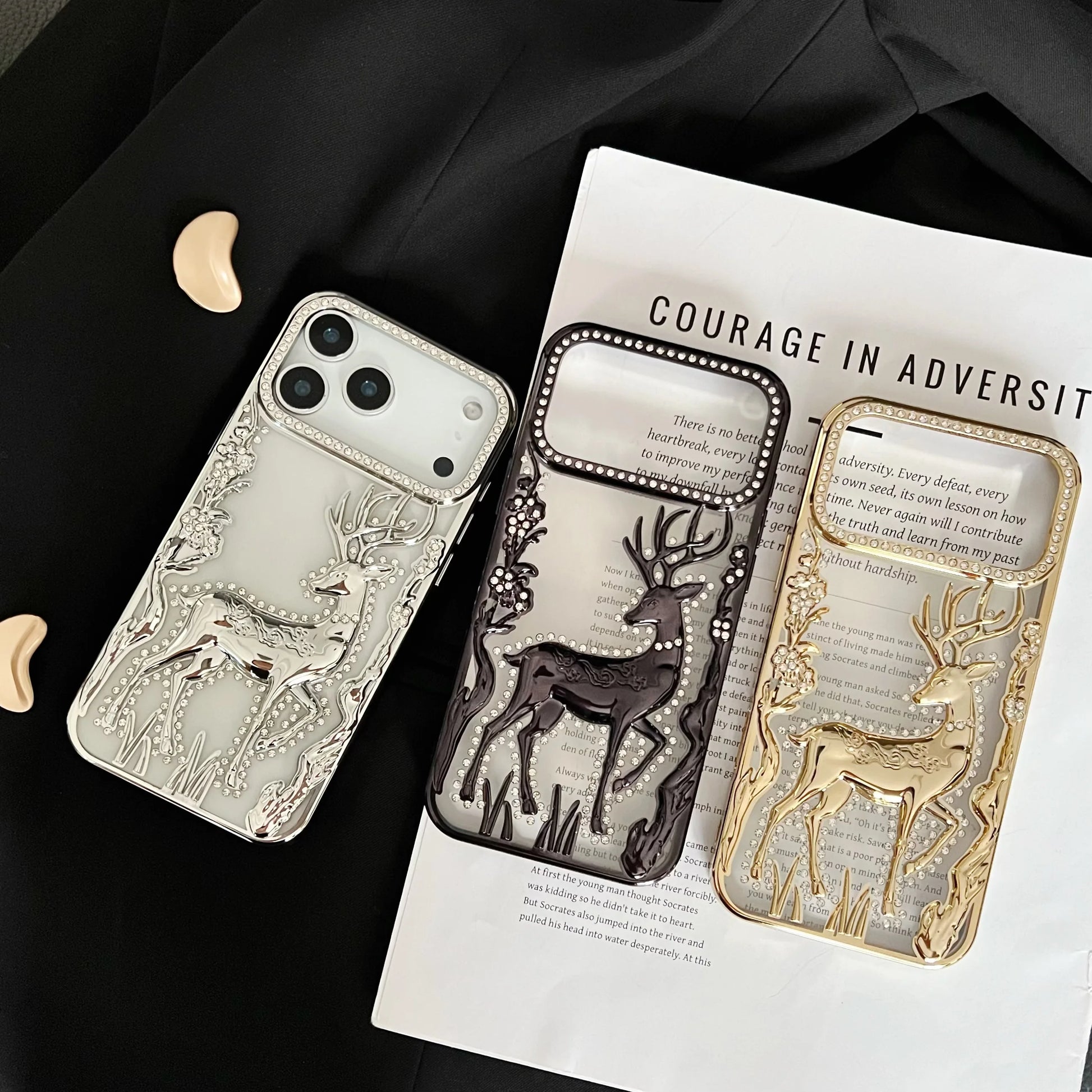 Bling Diamond Hollow Deer Case For iPhone - sky-case