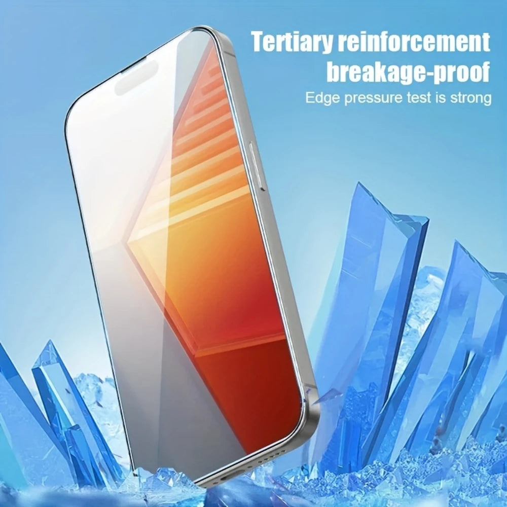 3Pcs 4K Ultra HD Tempered Glass Screen Protector For iPhone 17 16 15 14 13 12 11 Pro Max One Click Dust-free Installation