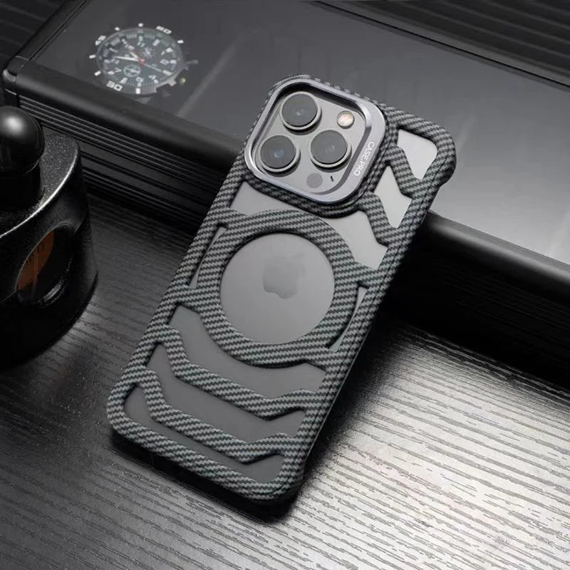 Luxury Carbon Fiber Style Magnetic Phone Cover - sky-case