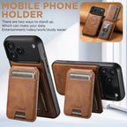Premium Leather Card Holder Case for iPhone 17 series