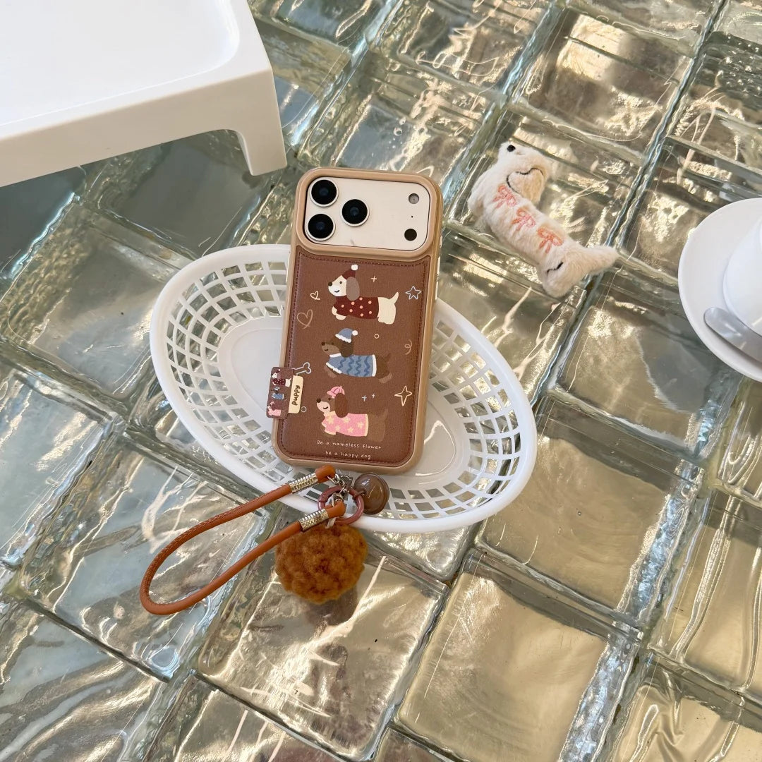 Cute Dachshund Leather Bumper Case - sky-case
