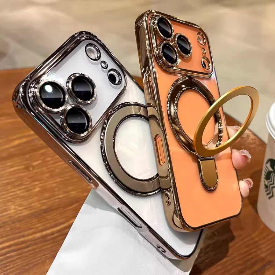 Luxury Plating MagSafe Magnetic Bracket Case - sky-case