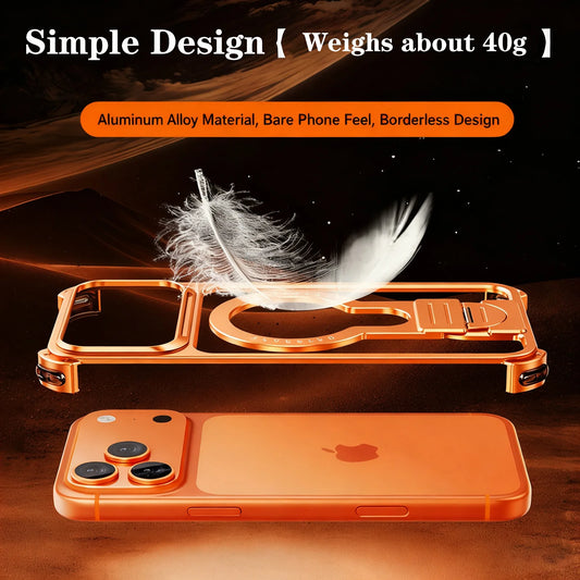 Frameless Metal Kickstand Case – Original Feel & Anti-Drop Protection