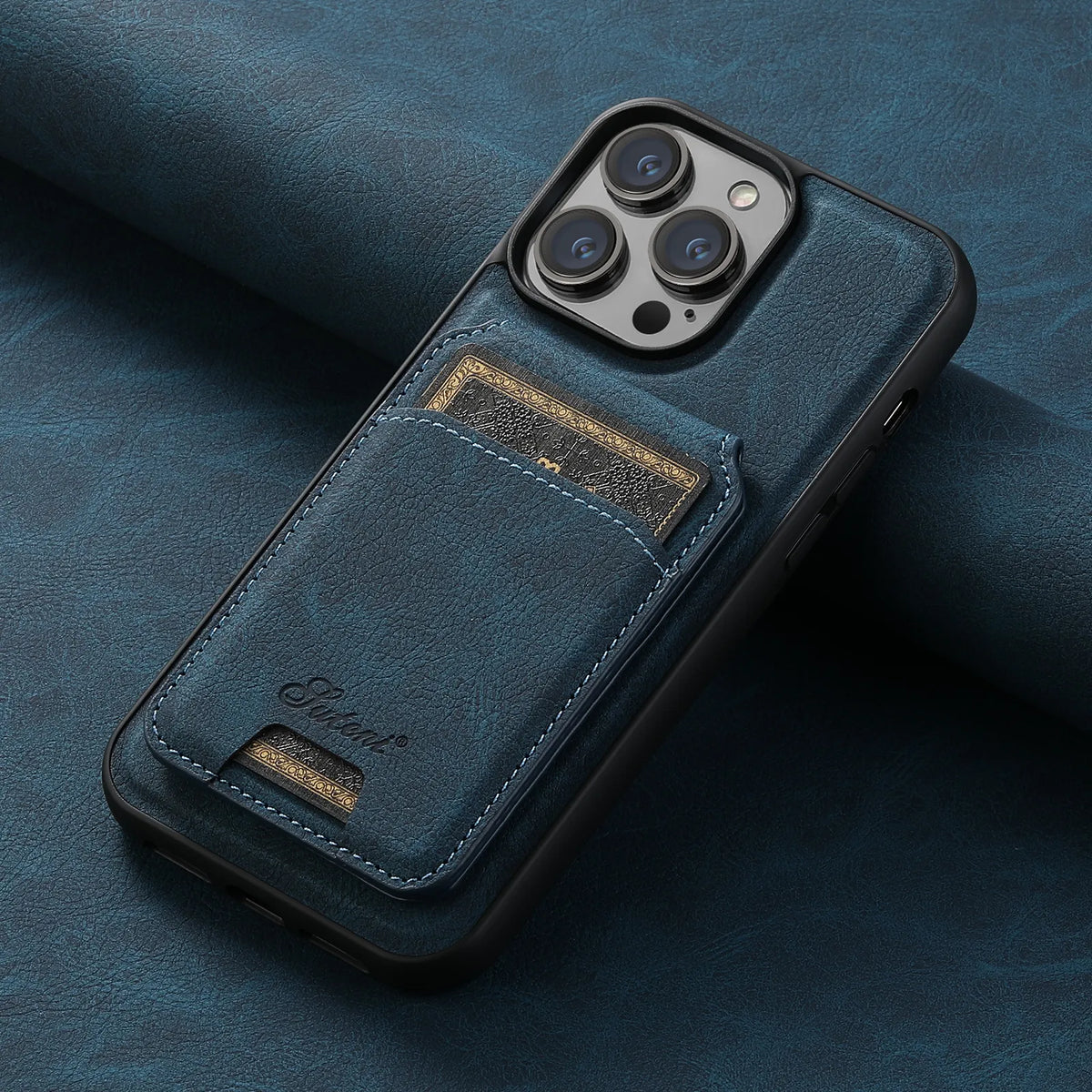 Magsafe Wallet Phone Case Card Holder Leather Magnetic Pocket Cover For iPhone 12 13 14 15 Pro Max Plus Blue / For iPhone 15 ProMax - sky-case