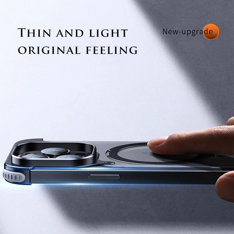 Luxury Metal case magnetic stand Matte Phone Cover - sky-case