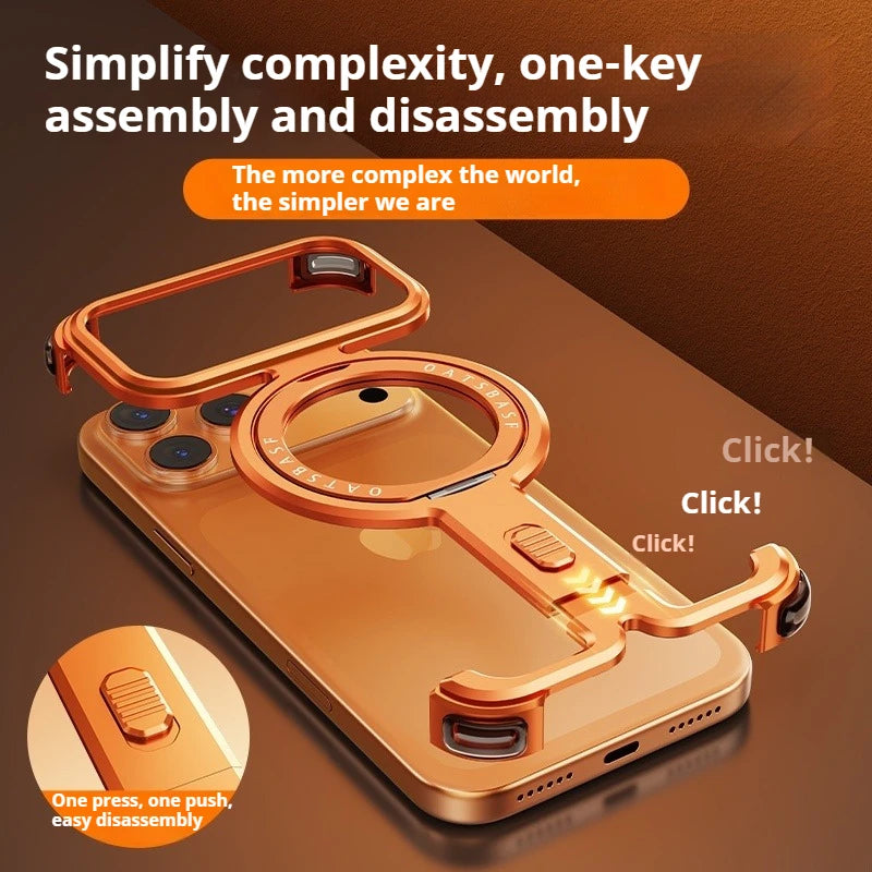 Luxury aluminum alloy case with a 360-degree rotating frame - sky-case