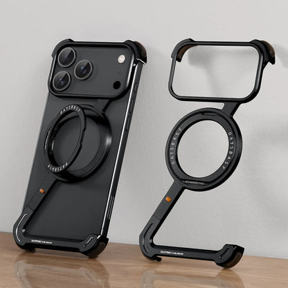 Luxury Frameless Metal Ring Stand Case – Slim & Shockproof