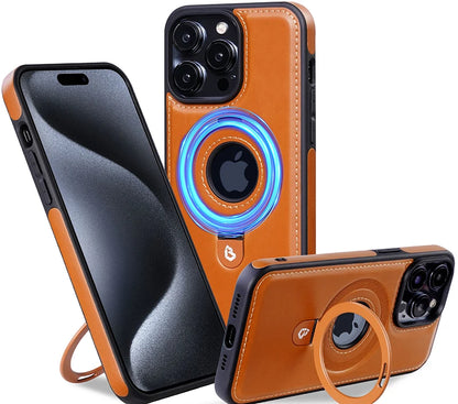 Leather Case for All iphone Compatible with MagSafe wireless charging - SKY CASE Orange / For iPhone 15 - sky-case