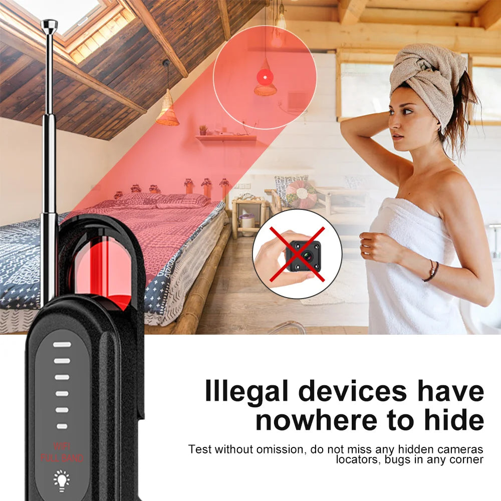 Hidden Camera Detector Listening Device Tracker Anti-Spy Electronic Signal 5 Levels Sensitivity Wireless Signal Scanner for Home - sky-case