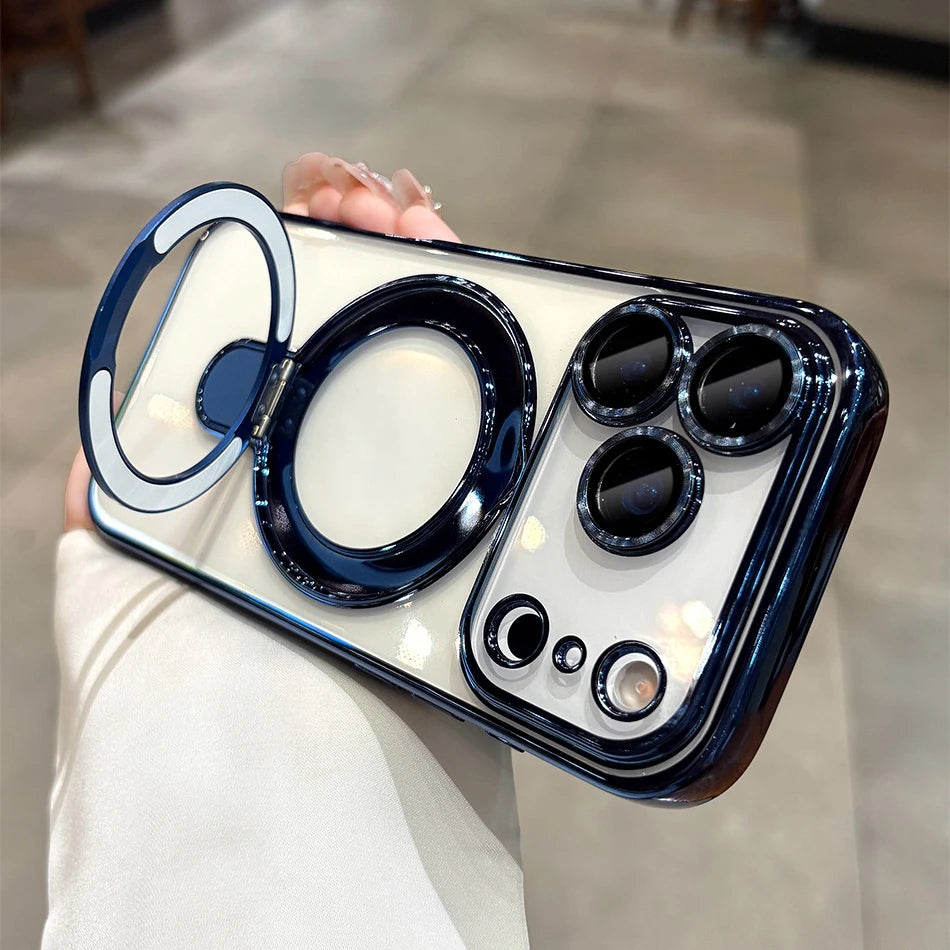 Luxury Plating MagSafe Magnetic Bracket Case - sky-case