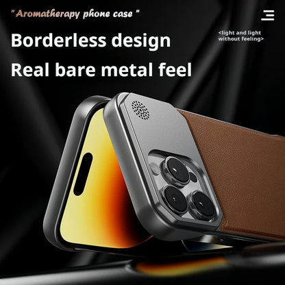 Luxury leather iPhone Case with Frameless Magnetic Cover - sky-case