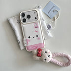 Plaid Rabbit Cartoon Lanyard Case - sky-case