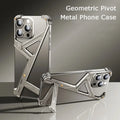 Luxury Aluminum Stand Phone Cover Natural Titanium / For Iphone 15 Plus - sky-case