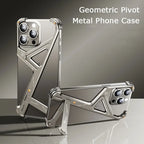 Luxury Aluminum Stand Phone Cover Natural Titanium / For Iphone 15 Plus - sky-case