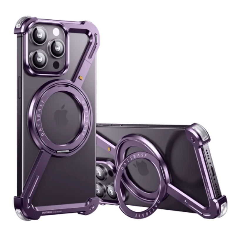 Luxury Aluminum Alloy Frame 360° Rotation Shape Metal Holder Phone Cover - sky-case