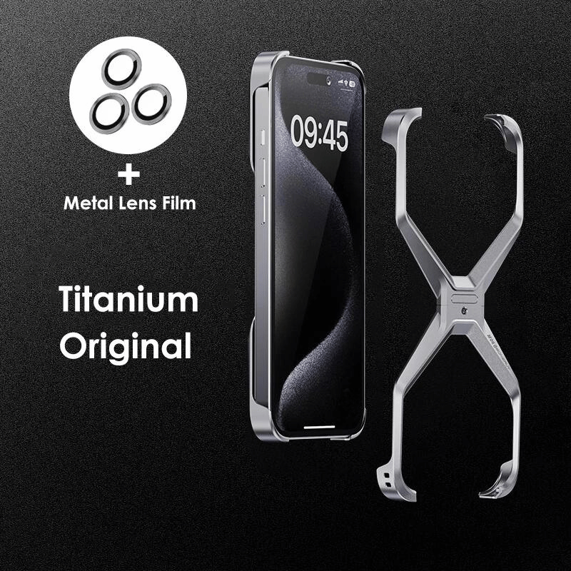 Luxury Aluminum Protect Phone Cover Titanium Original / For iPhone 15 Pro Max - sky-case
