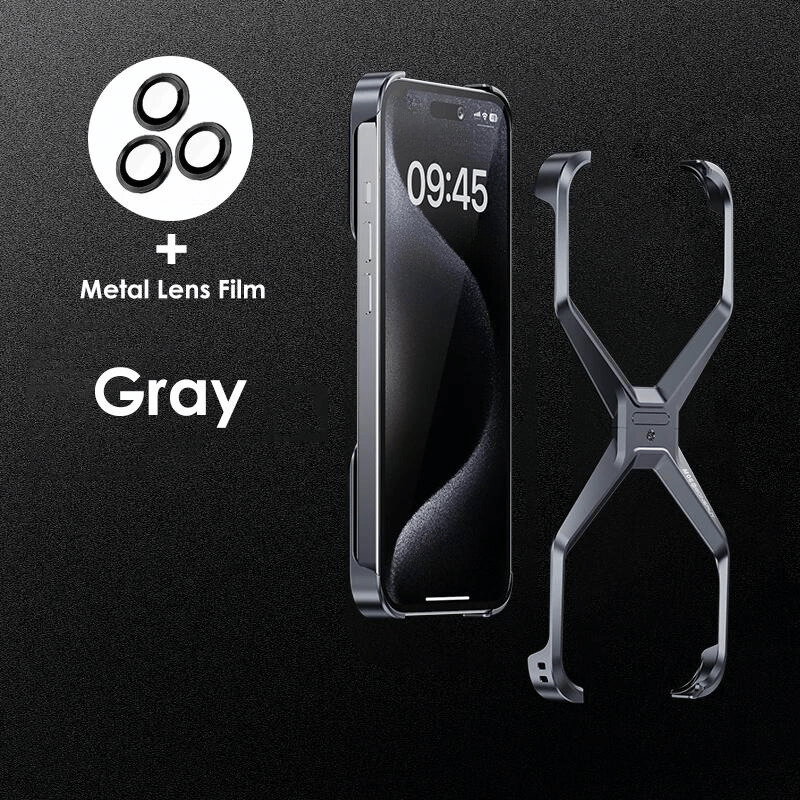 Luxury Aluminum Protect Phone Cover GRAY / For iPhone 15 Pro Max - sky-case
