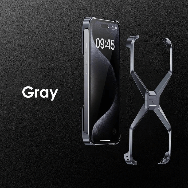 Luxury Aluminum Protect Phone Cover Gray B / For iPhone 15 Pro Max - sky-case