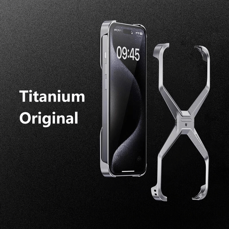 Luxury Aluminum Protect Phone Cover Titanium Original B / For iPhone 15 Pro Max - sky-case
