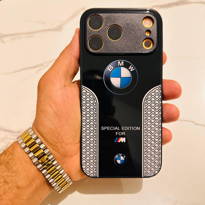 BMW Sport Luxury Phone Case for iPhone 17 16 15 14 13 12 11 Pro Max Tempered Glass Back - sky-case