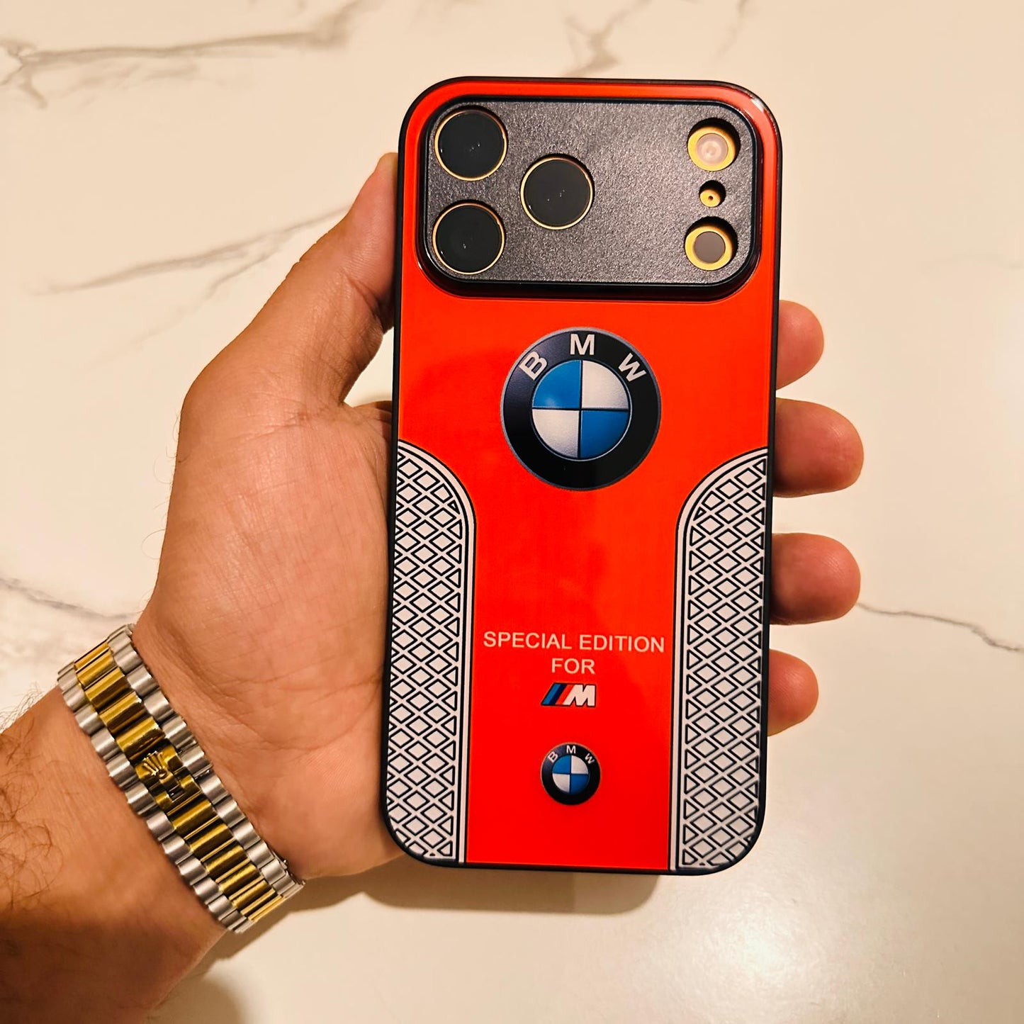 BMW Sport Luxury Phone Case for iPhone 17 16 15 14 13 12 11 Pro Max Tempered Glass Back - sky-case