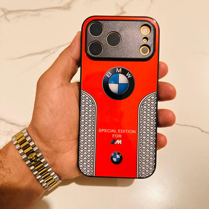 BMW Sport Luxury Phone Case for iPhone 17 16 15 14 13 12 11 Pro Max Tempered Glass Back - sky-case
