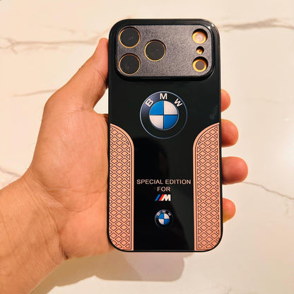 BMW Sport Luxury Phone Case for iPhone 17 16 15 14 13 12 11 Pro Max Tempered Glass Back - sky-case