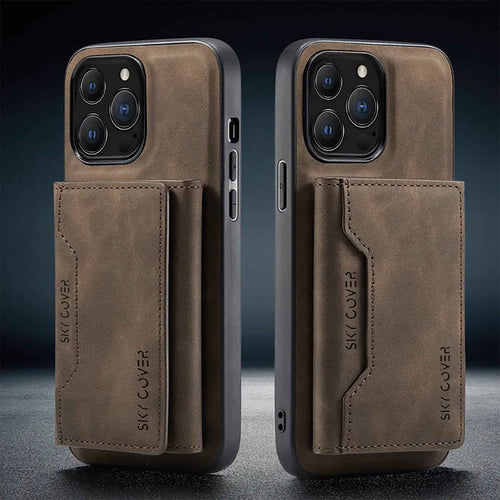 2 in 1 Luxury Leather Wallet Cover Detachable Case with Card Holder compatible with wireless charging MagSafe - sky-case