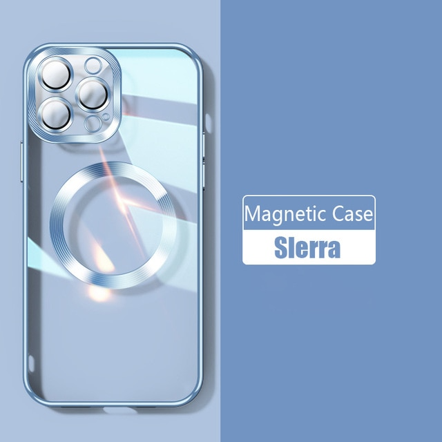 New Version 2.0 Transparent Electroplated iPhone Case With Camera Glass Lens Protector Blue / For IPhone 14promax - sky-case