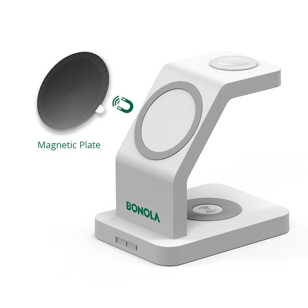 magsafe 3 charging port Magnetic Fast Station Wireless Charger White Magnet plate / 3 charging port - sky-case