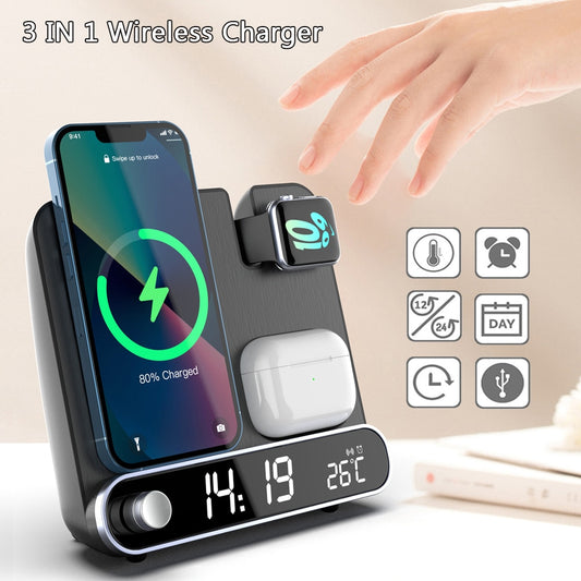 3 in 1 Wireless Charger Watch AirPods Station Wireless Chargers Stand - sky-case