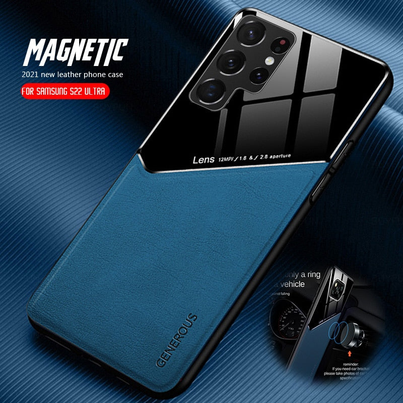 Leather Texture Magnetic Phone Case Shockproof Cover for Samsung Galaxy - sky-case