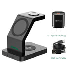 magsafe 3 charging port Magnetic Fast Station Wireless Charger Black with US Plug / 3 charging port - sky-case