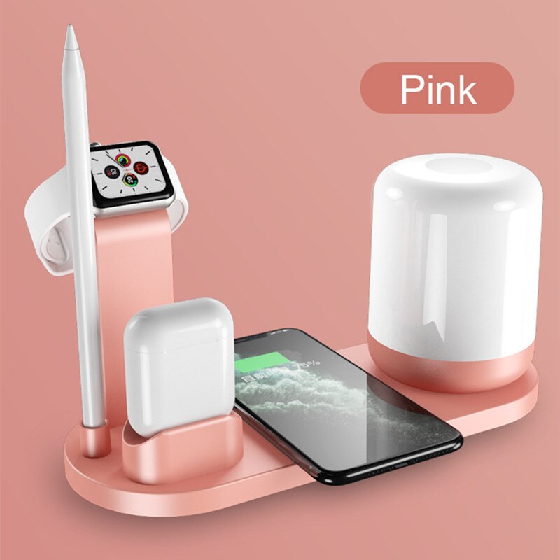 Fast Wireless Charger 10W 3 in 1 Charging Stand Holder Pink - sky-case
