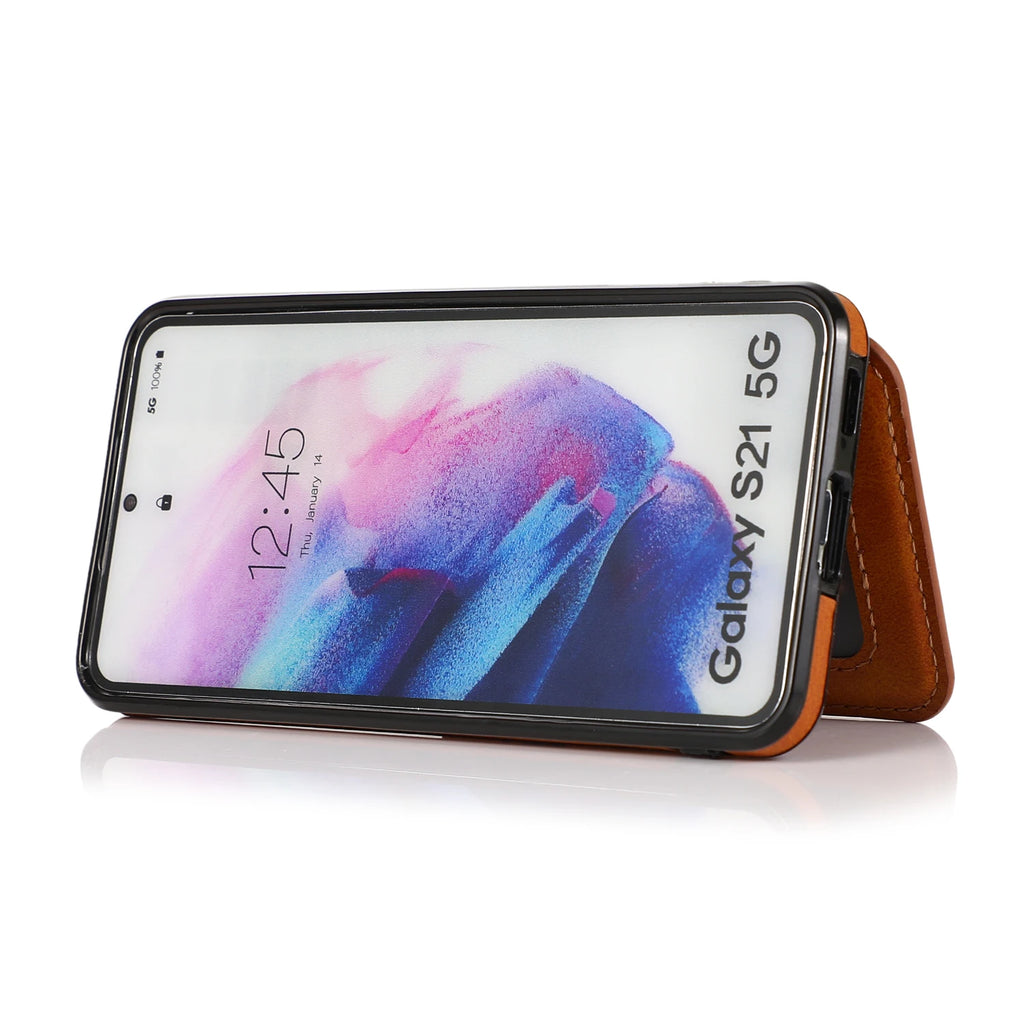 Leather Wallet Case for Samsung Galaxy S23 Ultra S21 S20 Plus S20 Card Slot Wallet Cover - sky-case