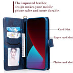 Luxury Magnetic card holder leather wallet case cover for iPhone 14 13 12 11 - sky-case