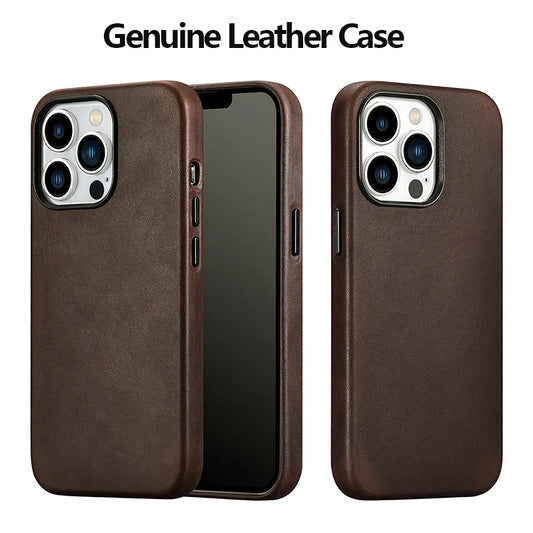 Genuine leather phone case compatible with MagSafe charger - sky case - sky-case
