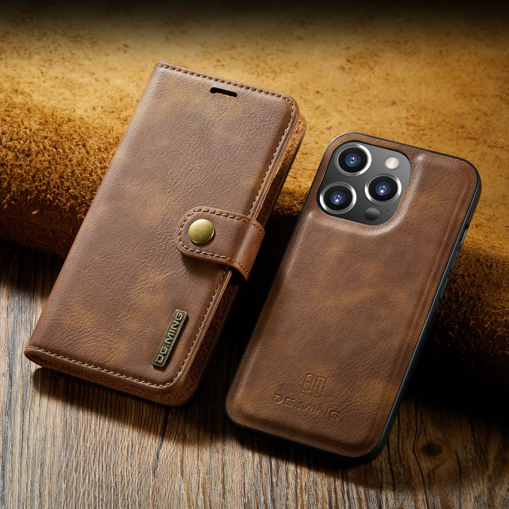 Leather Phone Case For iPhone 15 14 13 12 11 Pro Max Card Holder Wallet Cover - sky-case