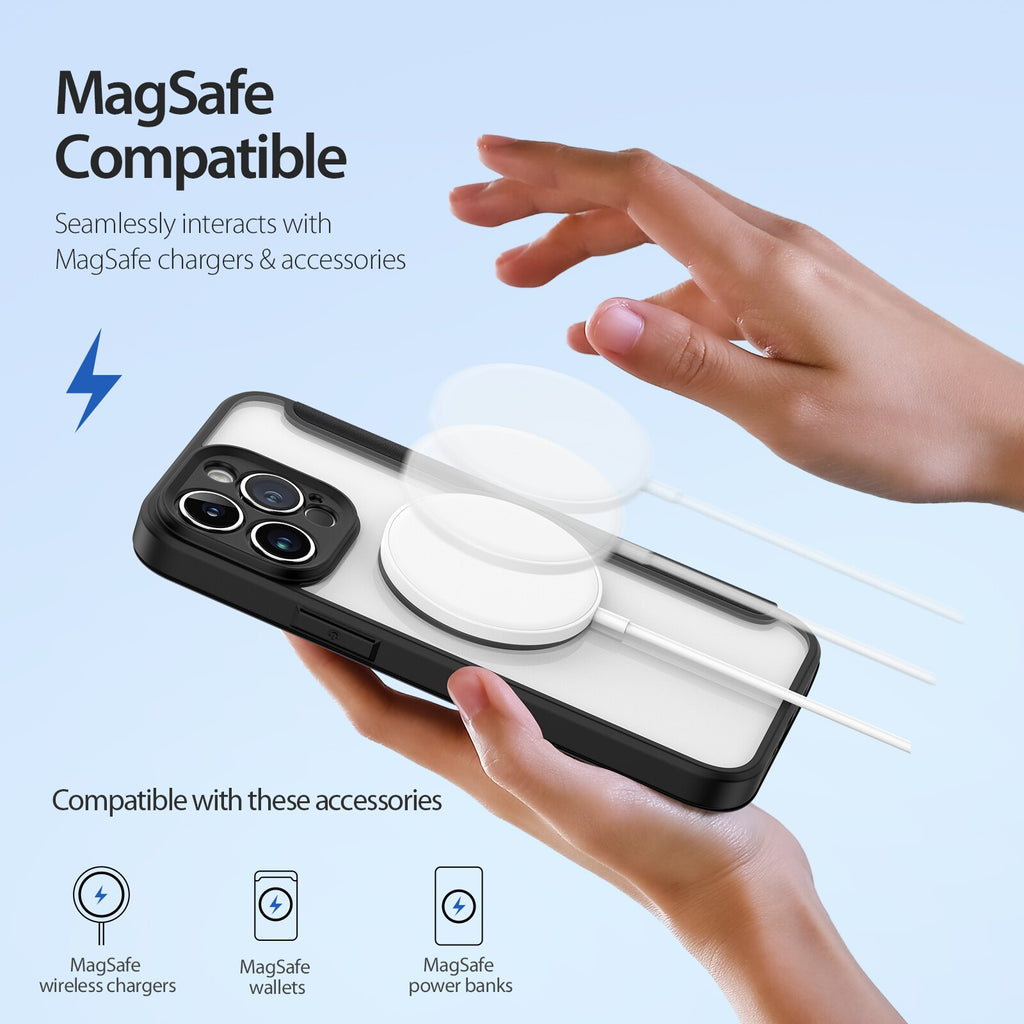Magnetic wireless charging wallet case transparent Back cover - sky-case