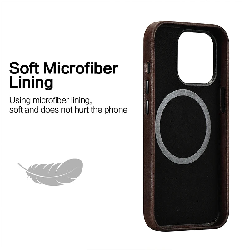 Genuine leather phone case compatible with MagSafe charger - sky case - sky-case