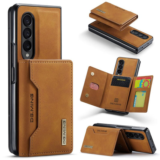 Luxury Leather Wallet Cover Detachable Case with Card Holder For Samsung Galaxy Brown / Samsung Z Fold 3 - sky-case